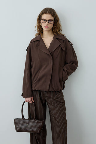 Trabilla Tensel Ceket Kahverengi