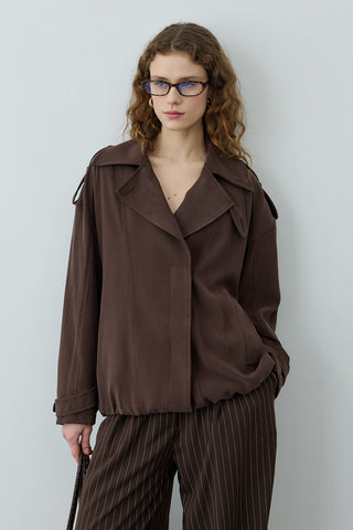 Trabilla Tensel Ceket Kahverengi