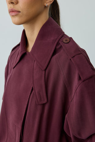 Trabilla Tensel Ceket Mürdüm