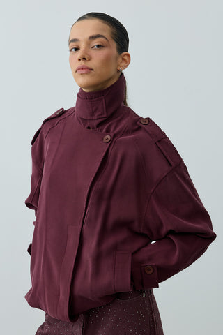 Trabilla Tensel Ceket Mürdüm