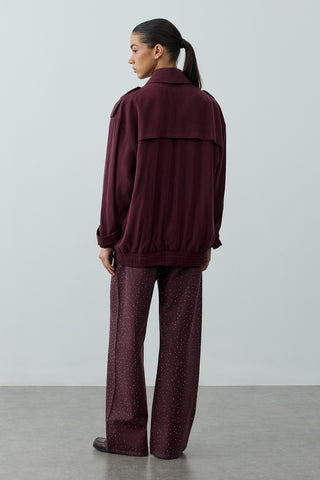 Trabilla Tensel Ceket Mürdüm