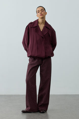 Trabilla Tensel Ceket Mürdüm