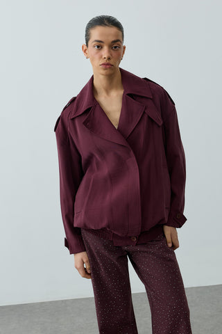 Trabilla Tensel Ceket Mürdüm