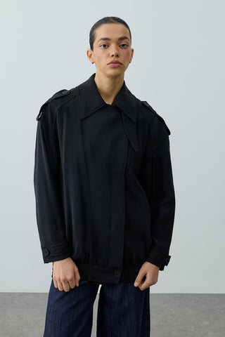 Trabilla Tensel Ceket Siyah