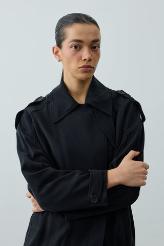 Trabilla Tensel Ceket Siyah