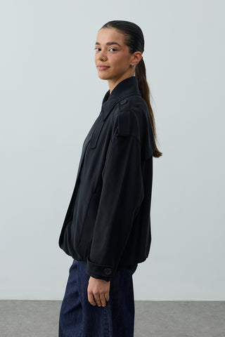 Trabilla Tensel Ceket Siyah