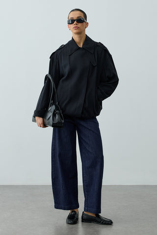 Trabilla Tensel Ceket Siyah