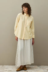 Twill Kloş Puantiye Etek Ekru