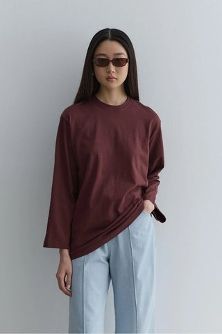 Uzun Kollu Basic Sweat Bordo - Fahhar Design