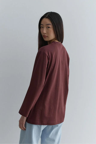 Uzun Kollu Basic Sweat Bordo - Fahhar Design