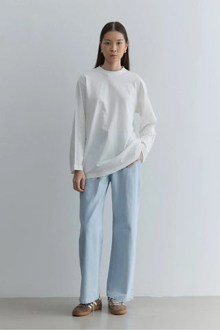Uzun Kollu Basic Sweat Ekru - Fahhar Design