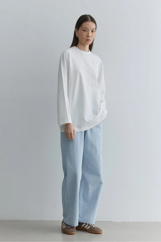 Uzun Kollu Basic Sweat Ekru - Fahhar Design