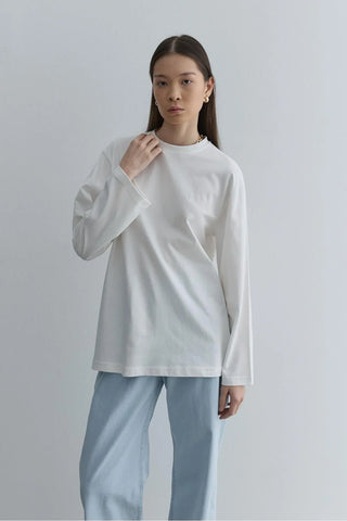 Uzun Kollu Basic Sweat Ekru - Fahhar Design