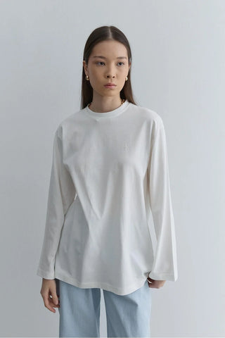 Uzun Kollu Basic Sweat Ekru - Fahhar Design