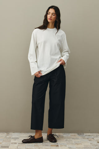 Uzun Kollu Basic Sweat Ekru