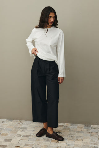 Uzun Kollu Basic Sweat Ekru