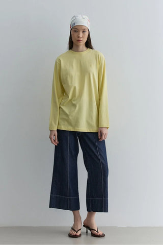 Uzun Kollu Basic Sweat Sarı - Fahhar Design