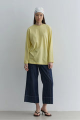 Uzun Kollu Basic Sweat Sarı