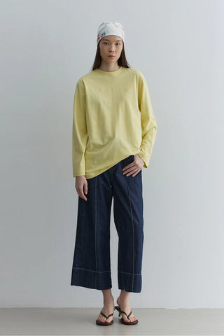 Uzun Kollu Basic Sweat Sarı - Fahhar Design