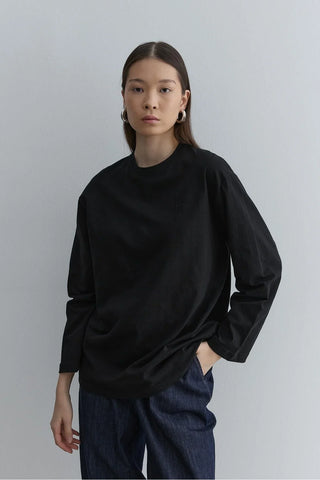 Uzun Kollu Basic Sweat Siyah - Fahhar Design