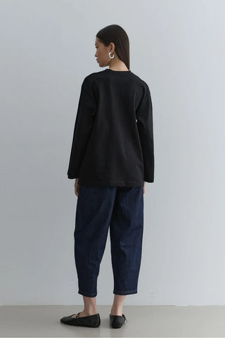Uzun Kollu Basic Sweat Siyah - Fahhar Design