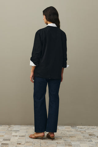 Uzun Kollu Basic Sweat Siyah