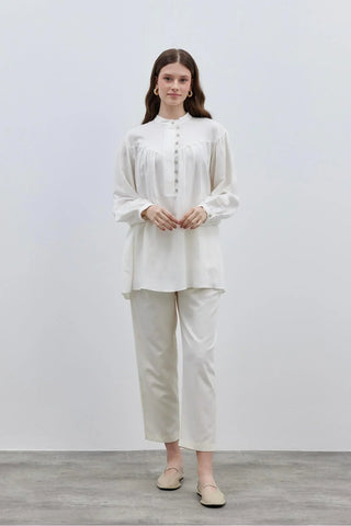 V-Neck Women's Shirt Cream