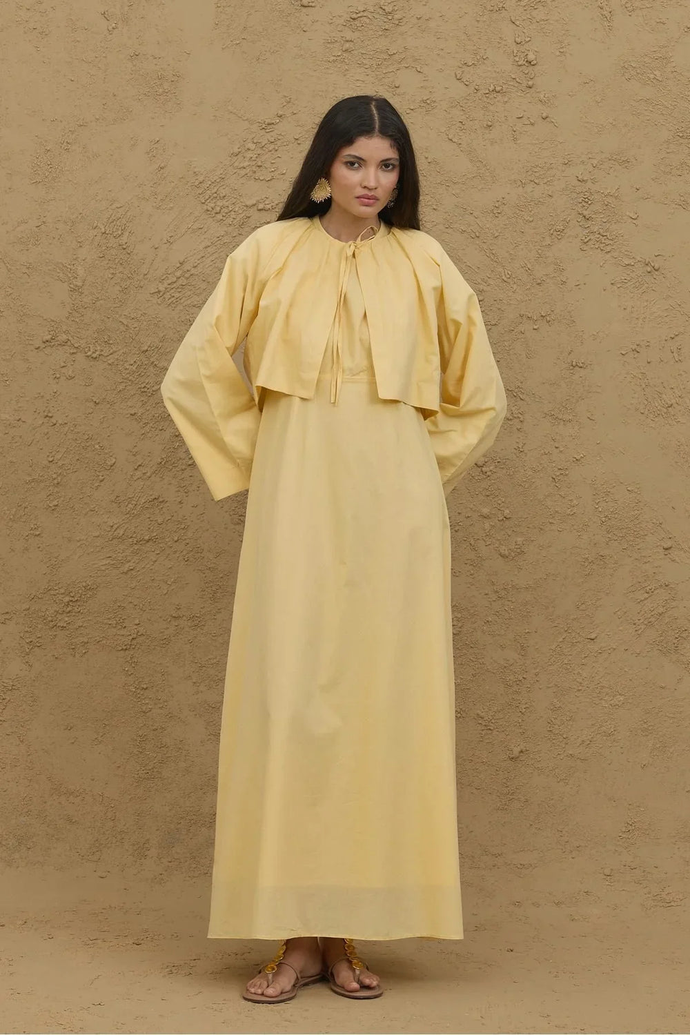 Voile Jacket Dress Suit Yellow