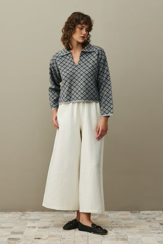Collared Plaid Sweater Anthracite