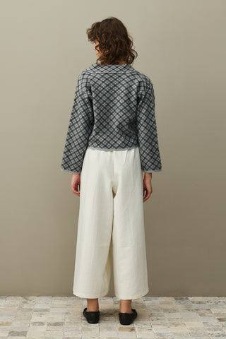Collared Plaid Sweater Anthracite