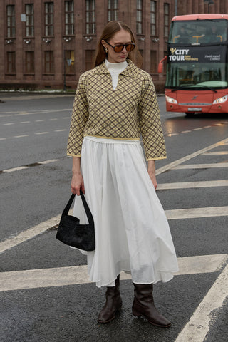 Yakalı Ekose Kazak Sarı