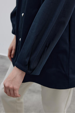 Yakalı Gömlek Ceket Lacivert - Fahhar Design