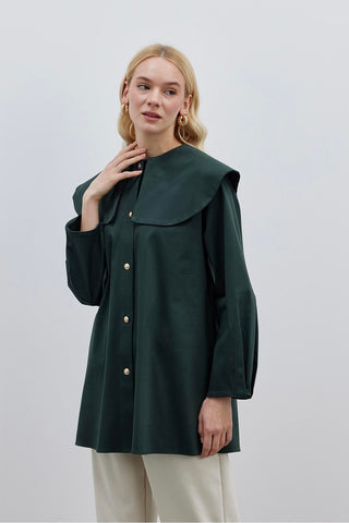 Yakalı Gömlek Ceket Yeşil - Fahhar Design