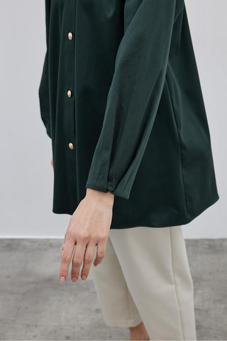 Yakalı Gömlek Ceket Yeşil - Fahhar Design