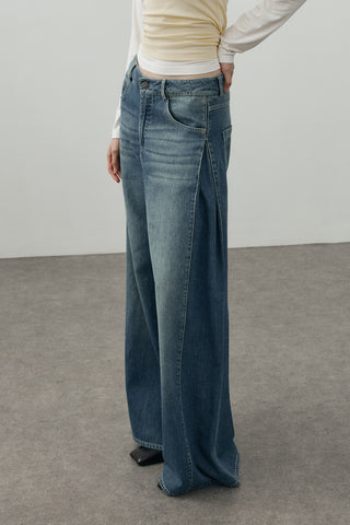Yanları Dikişli Denim Pantolon Tint Yeşil