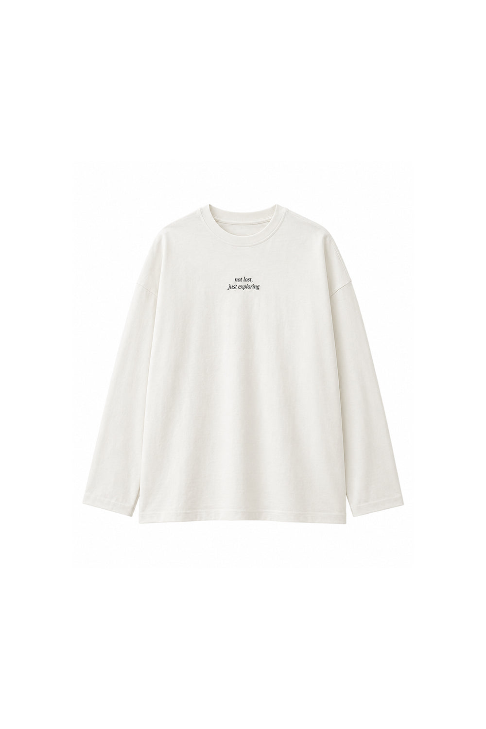 Yazılı Uzun Kollu T-Shirt Ekru
