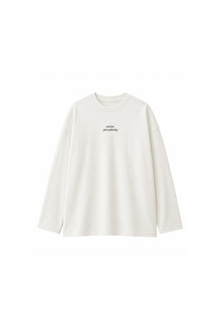 Yazılı Uzun Kollu T-Shirt Ekru