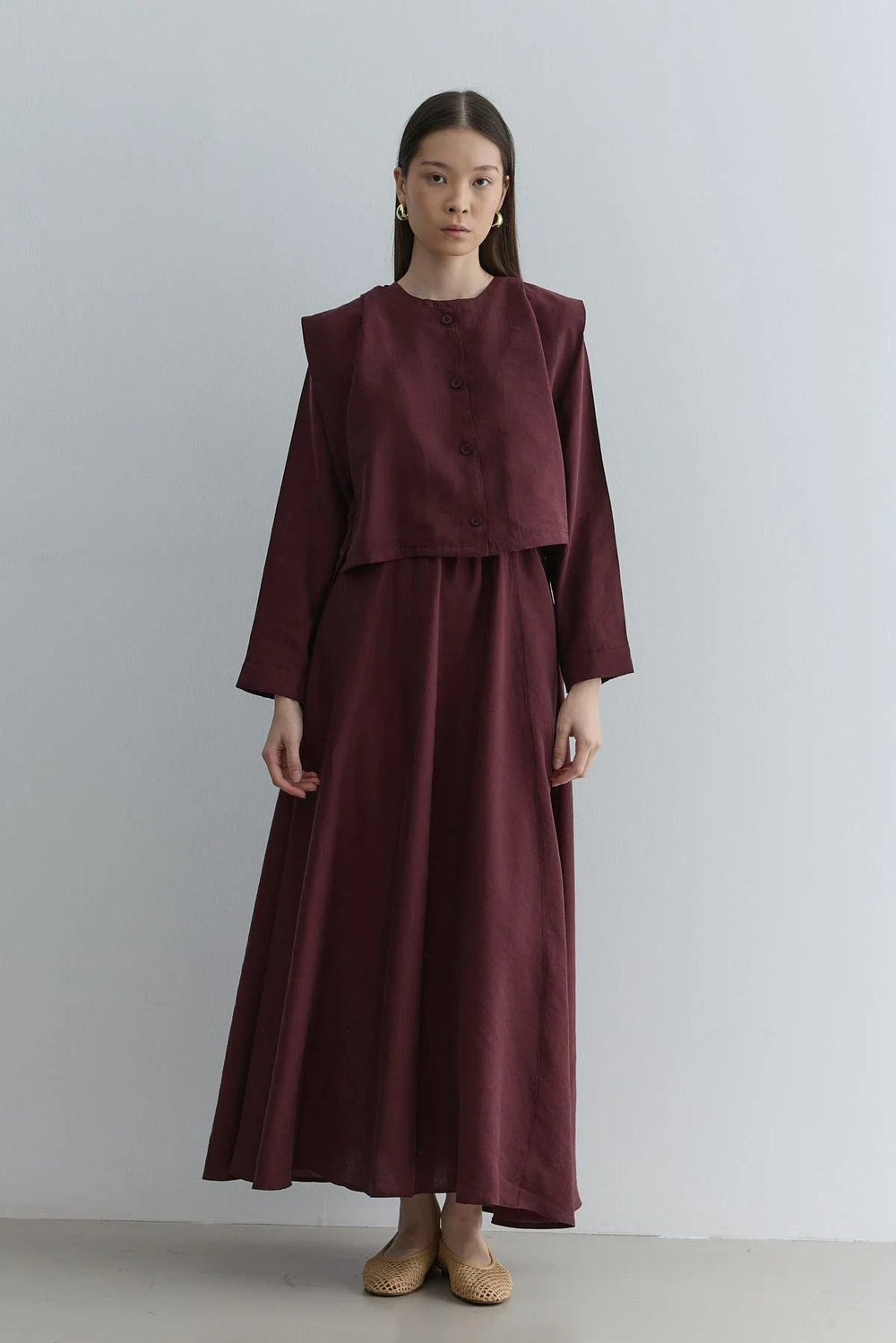 Burgundy Vest Dress
