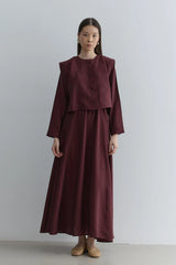 Yelekli Elbise Bordo