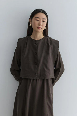 Yelekli Elbise Haki - Fahhar Design