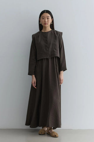 Yelekli Elbise Haki - Fahhar Design