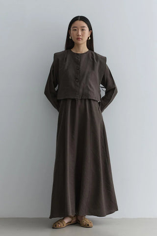Yelekli Elbise Haki - Fahhar Design