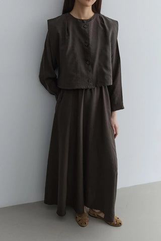 Yelekli Elbise Haki - Fahhar Design