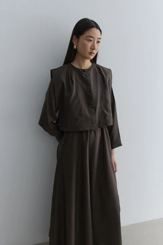 Yelekli Elbise Haki - Fahhar Design