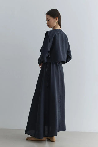 Yelekli Elbise Lacivert - Fahhar Design