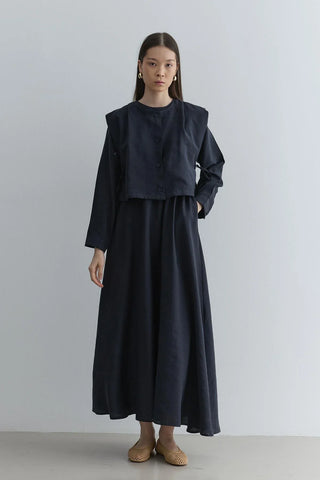 Yelekli Elbise Lacivert - Fahhar Design