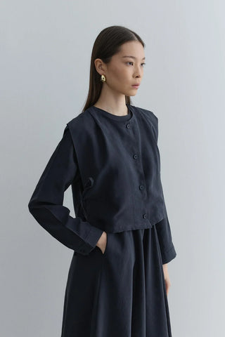 Yelekli Elbise Lacivert - Fahhar Design