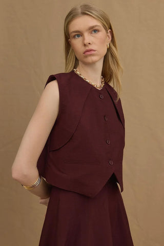 Yelekli Takım Bordo - Fahhar Design