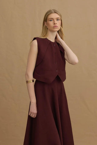 Yelekli Takım Bordo - Fahhar Design
