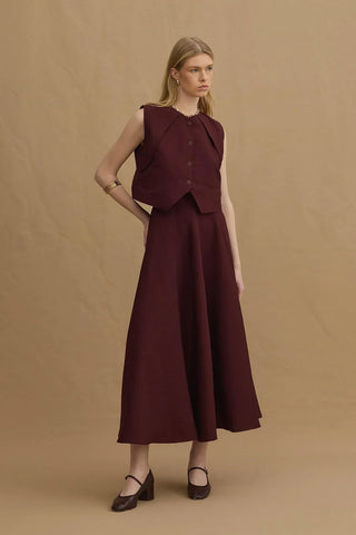 Yelekli Takım Bordo - Fahhar Design